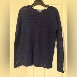 Vince Women's Navy Long Sheer Navy Pullover